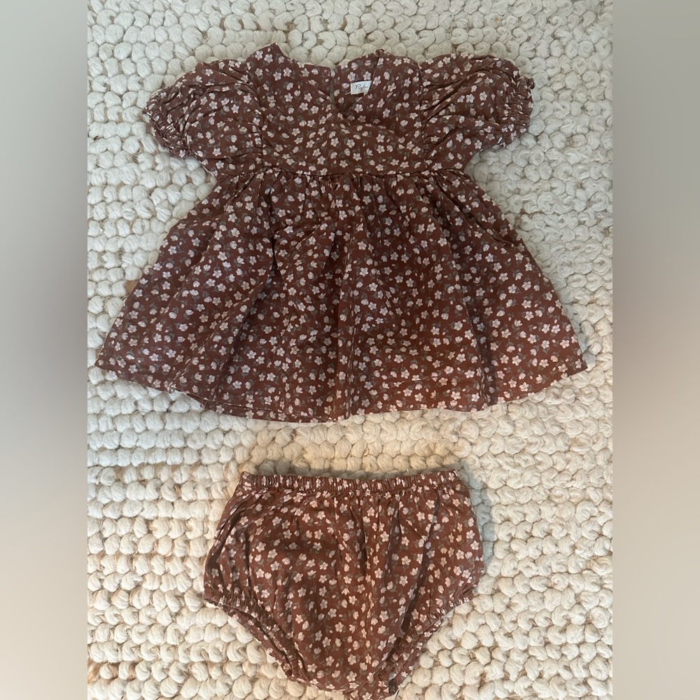 Rylee + Cru Brown Floral Dress